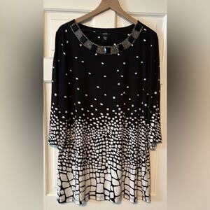 Alfani Black and White Pokadot Dress/Long Top